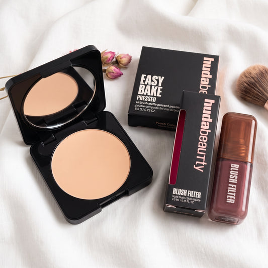 Huda Beauty Pressed Setting Powder & Blush Combo