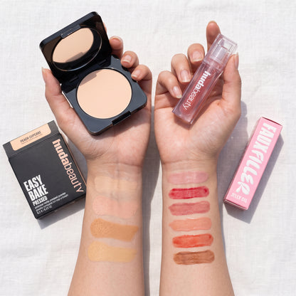 Huda Beauty Pressed Powder & Lip Oil Combo