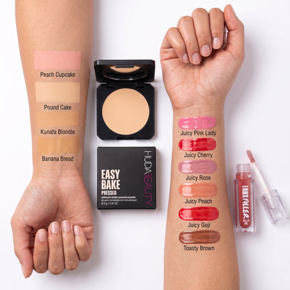 Huda Beauty Pressed Powder & Lip Oil Combo